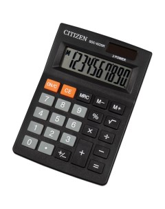 Калькулятор настольный SDC 022SR 10 разрядов 87x127x23 мм черный Citizen
