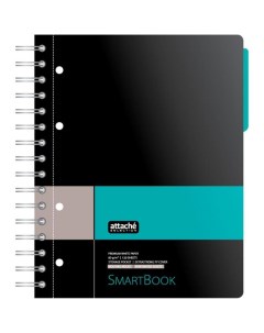 Бизнес тетрадь Smartbook А5 120 листов клетка серый бирюзовый Attache