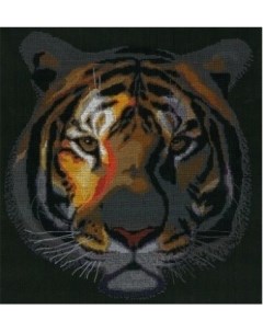 Набор для вышивания мулине 0250 Тигр в ночи 35х37 см Нитекс