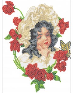 Набор для вышивания КТКН 170 Девочка в розах Каролинка