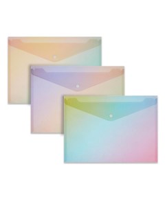 Папка конверт на кнопке Selection Rainbow А4 180мкм 3шт Attache