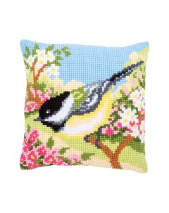 Набор для вышивания подушки Птичка в саду 40x40см 7729885 Vervaco