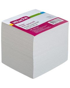 Блок кубик для записей на склейке Эконом 9х9х9 см белый Attache