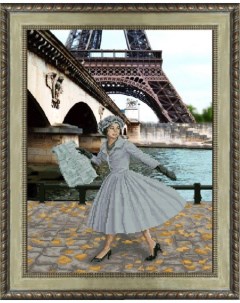 Набор для вышивания мулине КРАСА И ТВОРЧЕСТВО Опять в Париже листопад 30 5х40 см арт 3101 Красота и творчество