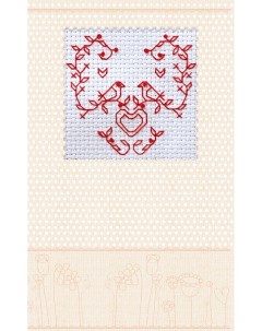 Набор открытка для вышивания крестом Влюбленные птички 8х8 см арт AOH 009 Абрис арт