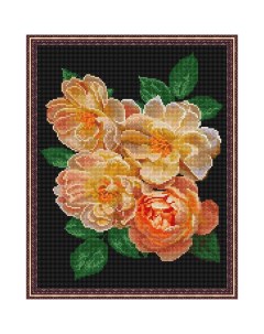 Алмазная мозаика с нанесенной рамкой Английская роза 35 цветов 40х50 см Molly