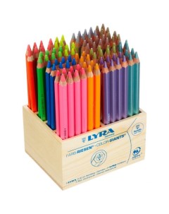 Дисплей цветных деревянных карандашей Цветной Великан Metallic Neon 96 цв 96 шт Lyra