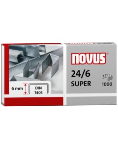 Скобы для степлера 24 6 оцинкованные 1000шт Novus