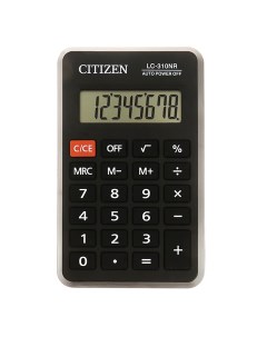 Калькулятор карманный LC310NR 114х69 мм 8 разрядов LC 310NR 4 шт Citizen