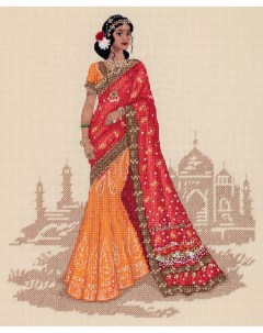 Набор для вышивания Золотая серия NM 7245 Женщины мира Индия Panna