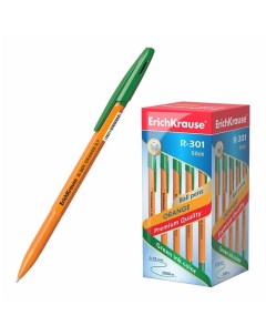 Ручка шариковая Erich Krause R 301 Orange Stick зеленая 0 7 мм Erich krause