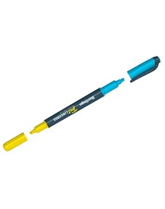 Текстовыделитель двусторонний Textline HL220 желтый голубой 0 5 4мм Berlingo