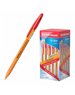 Ручка шариковая Erich Krause R 301 Orange Stick красная 0 7 мм Erich krause