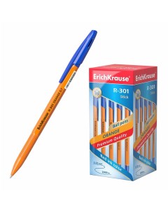 Ручка шариковая Erich Krause R 301 Orange Stick cиняя 0 7 мм Erich krause