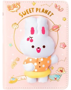 Блокнот со сквишем Sweet Planet Зайка розовый формат A5 Mihi mihi