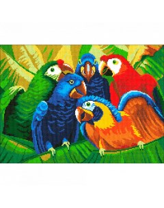 Набор для вышивания мулине Попугаи 37х27 см арт 0288 Нитекс