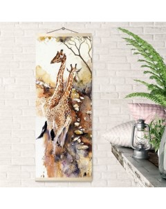 Картина по номерам 35 x 88 см Панно Жирафы 23 цветов Molly