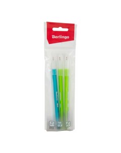Набор ручек шариковых Slick синяя 0 7 мм 3 шт Berlingo