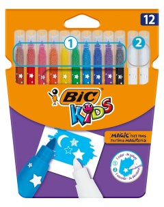 Фломастеры цветные Kids Magic Felt Pens Коробка x12 Bic