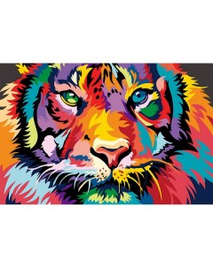 Картина по номерам Глазами тигра MC1117 Цветной мир ярких идей