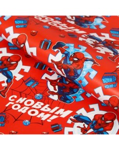 Упаковочная бумага С Новым годом Человек паук 70х100 см Marvel