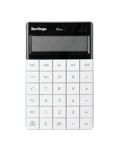 Калькулятор настольный Power TX 12 разрядность двойное питание белый Berlingo