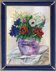 Набор для вышивания 139ЦВ Акварельные цветы Анемоны Вышивальная мозаика