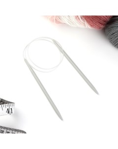 Спицы круговые для вязания с тефлоновым покрытием с пластиковой леской d 6 мм 80 см Nobrand
