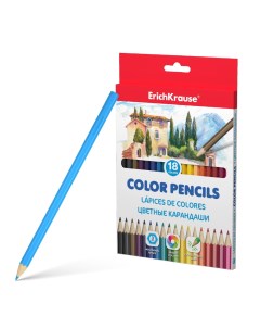 Цветные карандаши шестигранные 18 цветов Erich krause