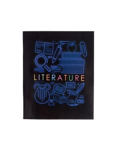 Тетрадь предметная СуперНеон 48 листов в линейку Литература обложка мелованный карто Calligrata