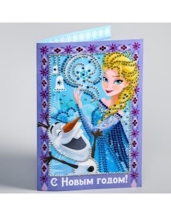Алмазная мозаика на открытке С Новым годом Холодное сердце Disney