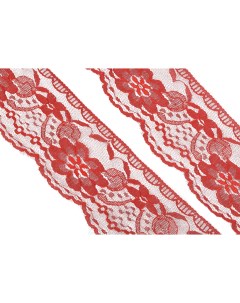 Кружево трикотаж 70 мм x 27 4 м цвет 03 красный Kruzevo