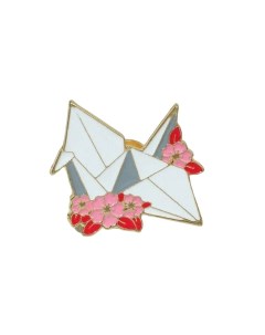 Значок Нежность оригами цветной в золоте Queen fair