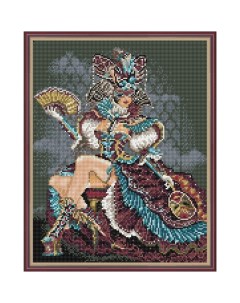 Алмазная мозаика с нанесенной рамкой Венецианский карнавал 30 цветов 40х50 см Molly