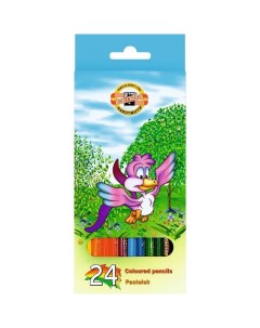 Набор карандашей цветных ПТИЦЫ 24 цв в картонной упаковке с европодвесом Koh-i-noor
