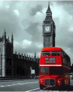 Картина по номерам Лондонский автобус 40x50 см Цветной