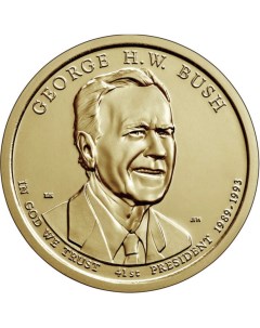 Монета США 1 доллар 2020 года 41 ый Президент Джордж Буш старший Cashflow store