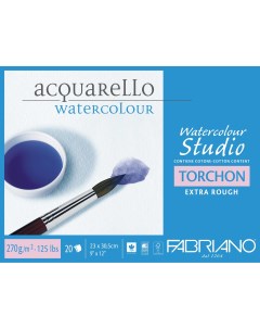 Альбом для акварели Watercolour Studio 23x30 5 см 20 листов 270 г м2 крупное зерно Fabriano