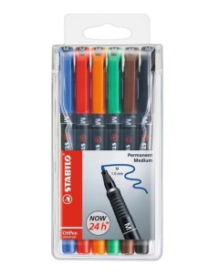 Маркер ручка перманентный 1мм OHPen Universal 6 цветов Stabilo