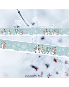 Тесьма декоративная Снеговики ширина 16мм 35226 Acufactum ute menze