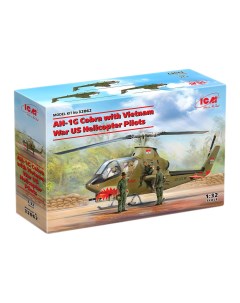 Сборная модель 1 32 AH 1G Cobra с американскими вертолетчиками война во Вьетнаме Icm