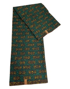 Хлопковая ткань Digital Wax Print Gold Emerald 1 7 х 5 5 м Etnotextil