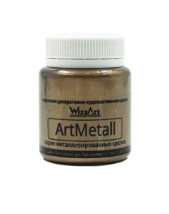 Акриловая краска Metallic WM4 80 золото коричнево светлое 80 мл Wizzart