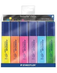 Набор маркеров текстовыделителей Textsurfer Classic 364 серии 6 цветов Staedtler