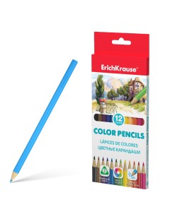 Цветные карандаши трехгранные 12 цветов Erich krause