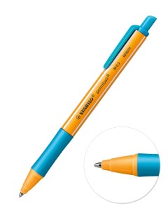 Ручка шариковая автоматическая 0 5мм Pointball бирюзовая Stabilo