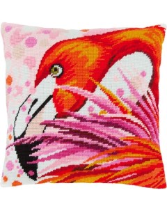 Набор для вышивания крестом подушки Фламинго V154 40x40 см от Чарівниця