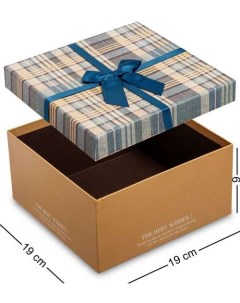 Коробка подарочная Квадрат цв беж син WG 15 3 B 113 301894 Арт-ист