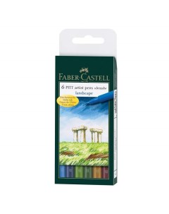 Набор капиллярных ручек Pitt Artist Pen Brush Landscape 06цв 6шт пласт Faber-castell