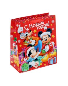 Пакет подарочный С Новым Годом Микки Маус и его друзья 23х27х8 см Disney